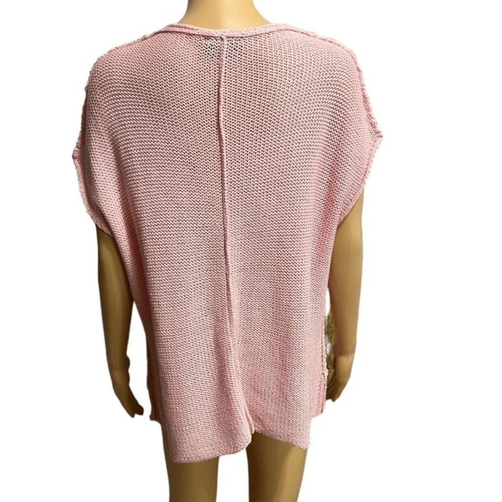 Wooden Ships Pink Beach Knitted Sweater Tee Inverted Seams Size S/M (6/8)